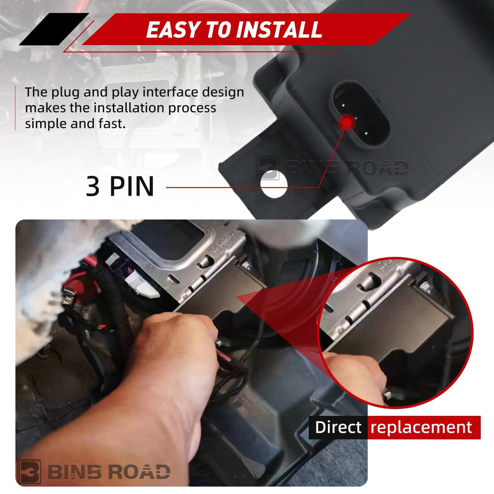 BINB ROAD label and stamp showing part number and traceability benefit