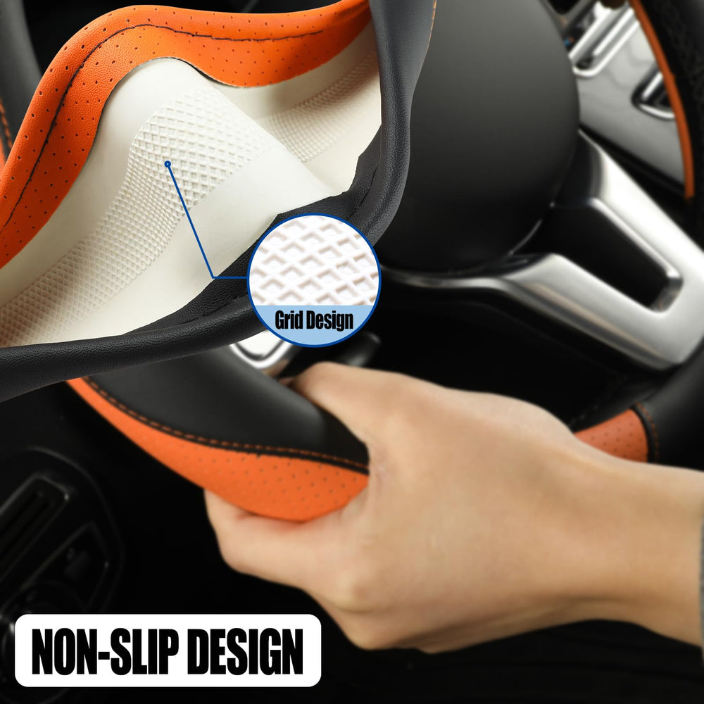 Binsheo steering wheel cover installed in car improving grip and driver comfort