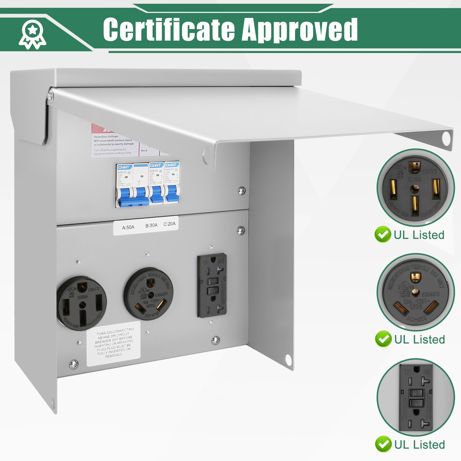 Binwacool open panel interior view showing breakers for safe power control