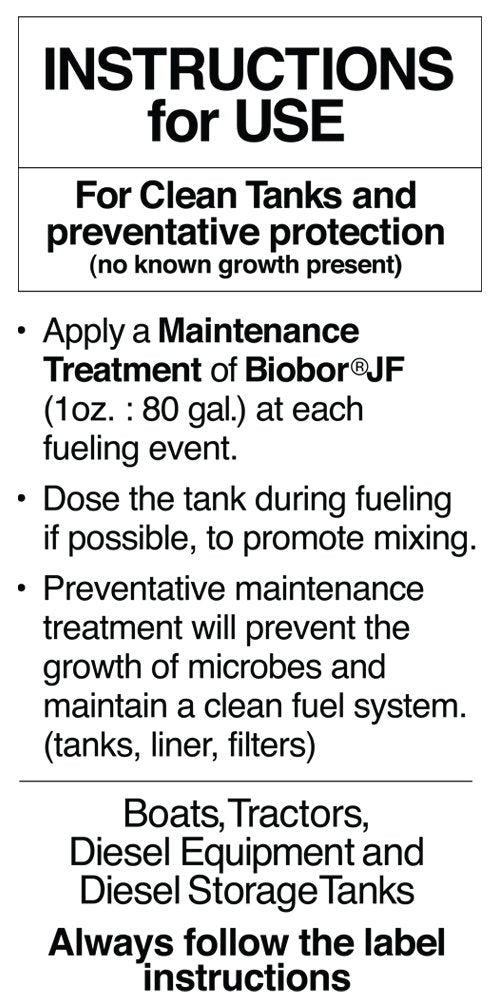 BIOBOR JF being added to a diesel tank showing contamination prevention