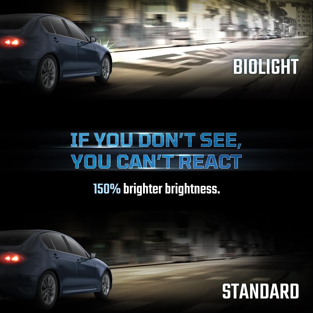 BIOLIGHT KM beam on road illustrating improved visibility in wet conditions