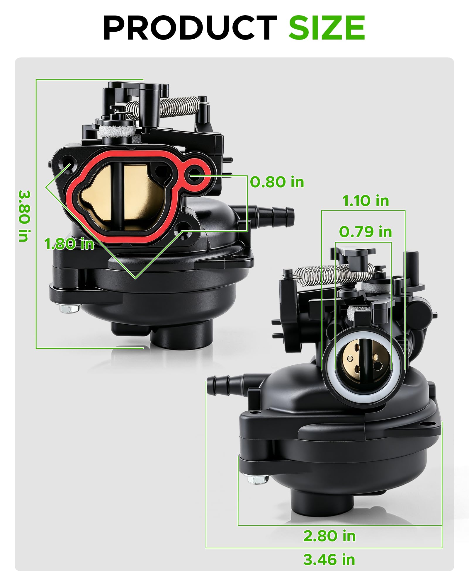 BioLion carburetor label and stamped part numbers verifying compatibility