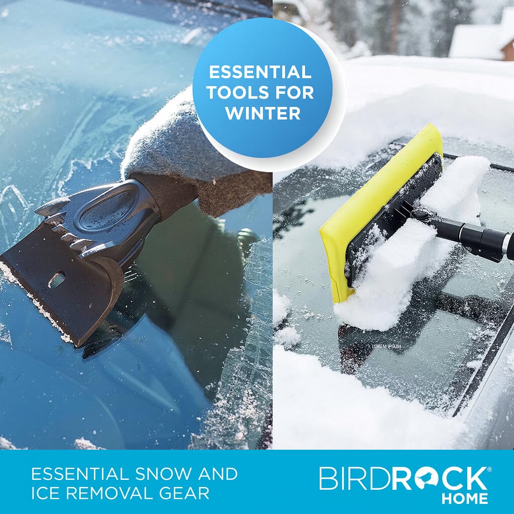 BIRDROCK HOME close-up of foam head protecting paint while sweeping snow