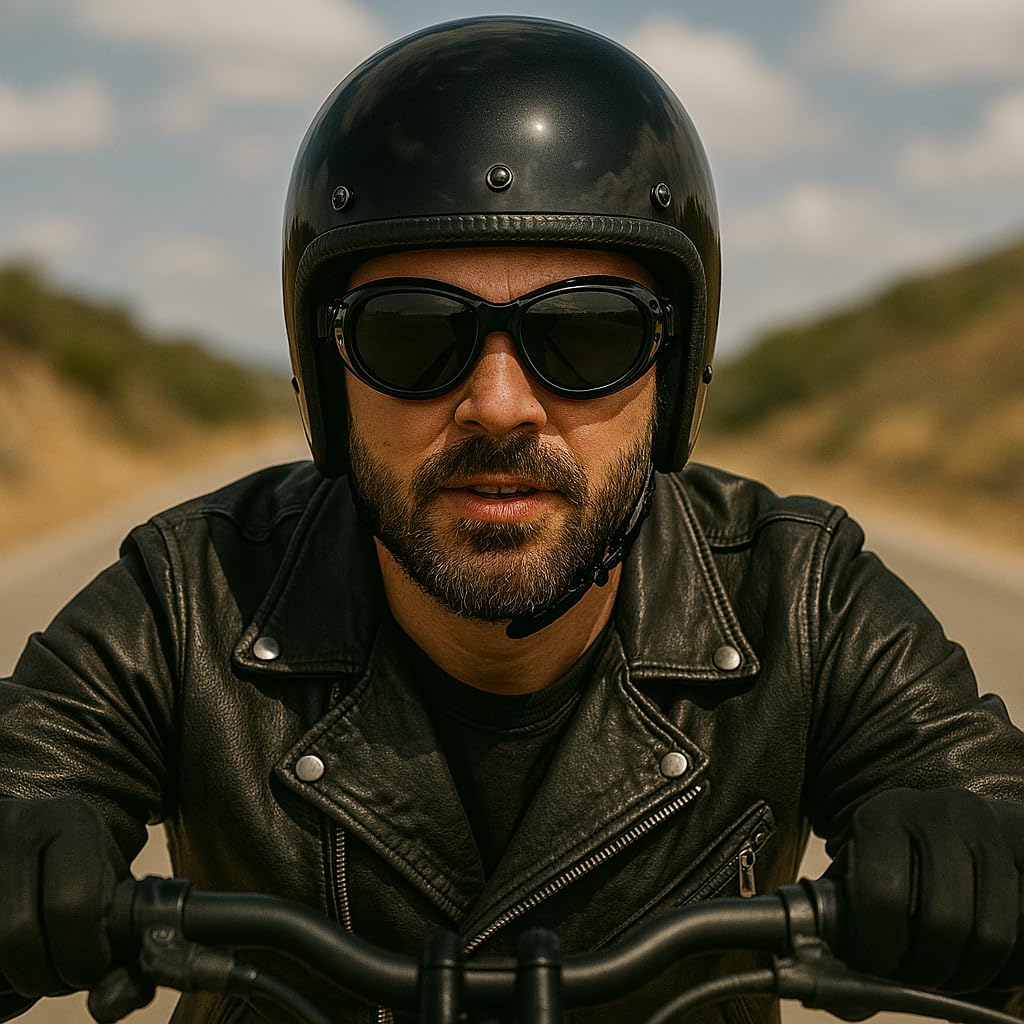 Birdz Eagle Red Baron on motorcycle rider shows wind and dust protection