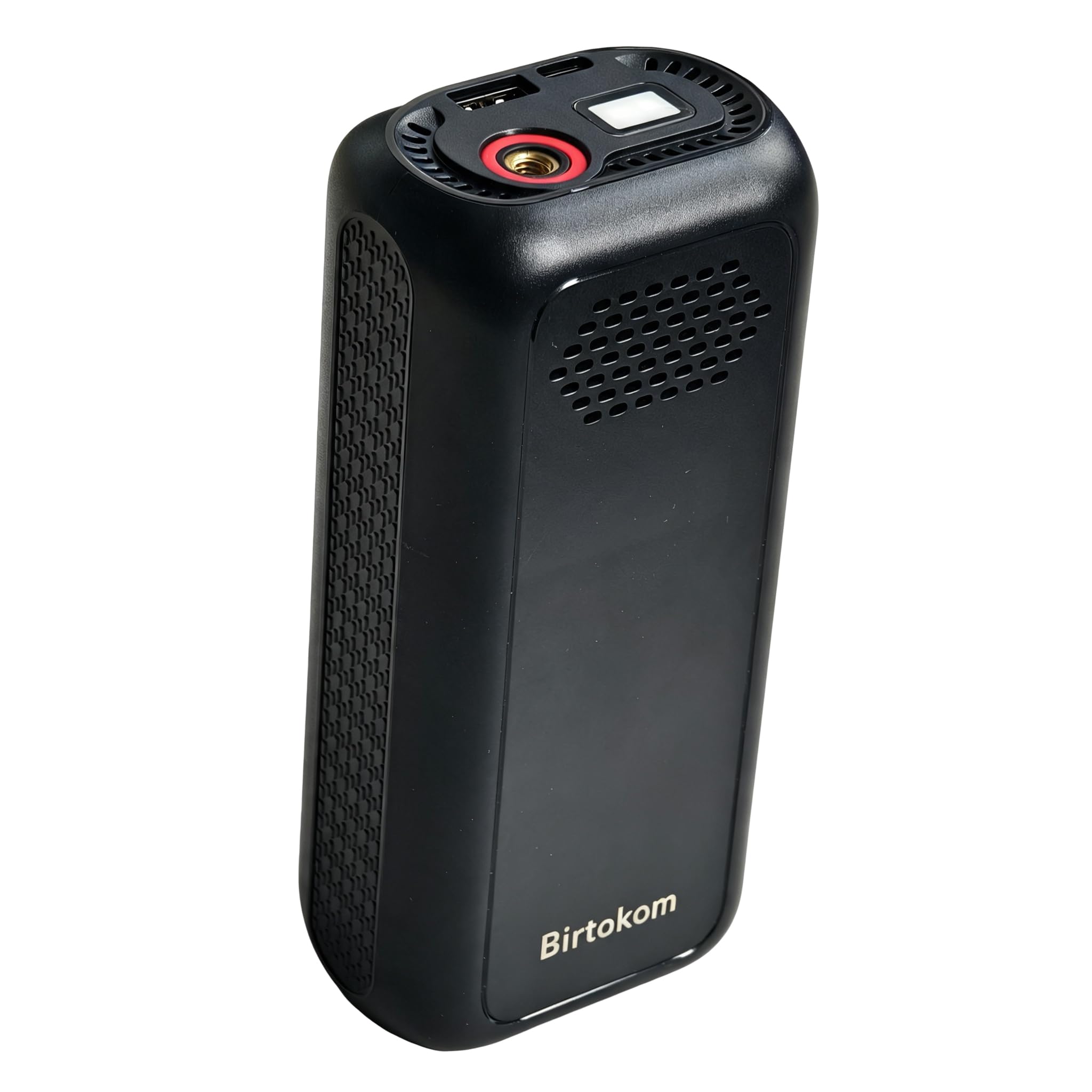 Birtokom inflator in car trunk during road trip illustrating travel readiness