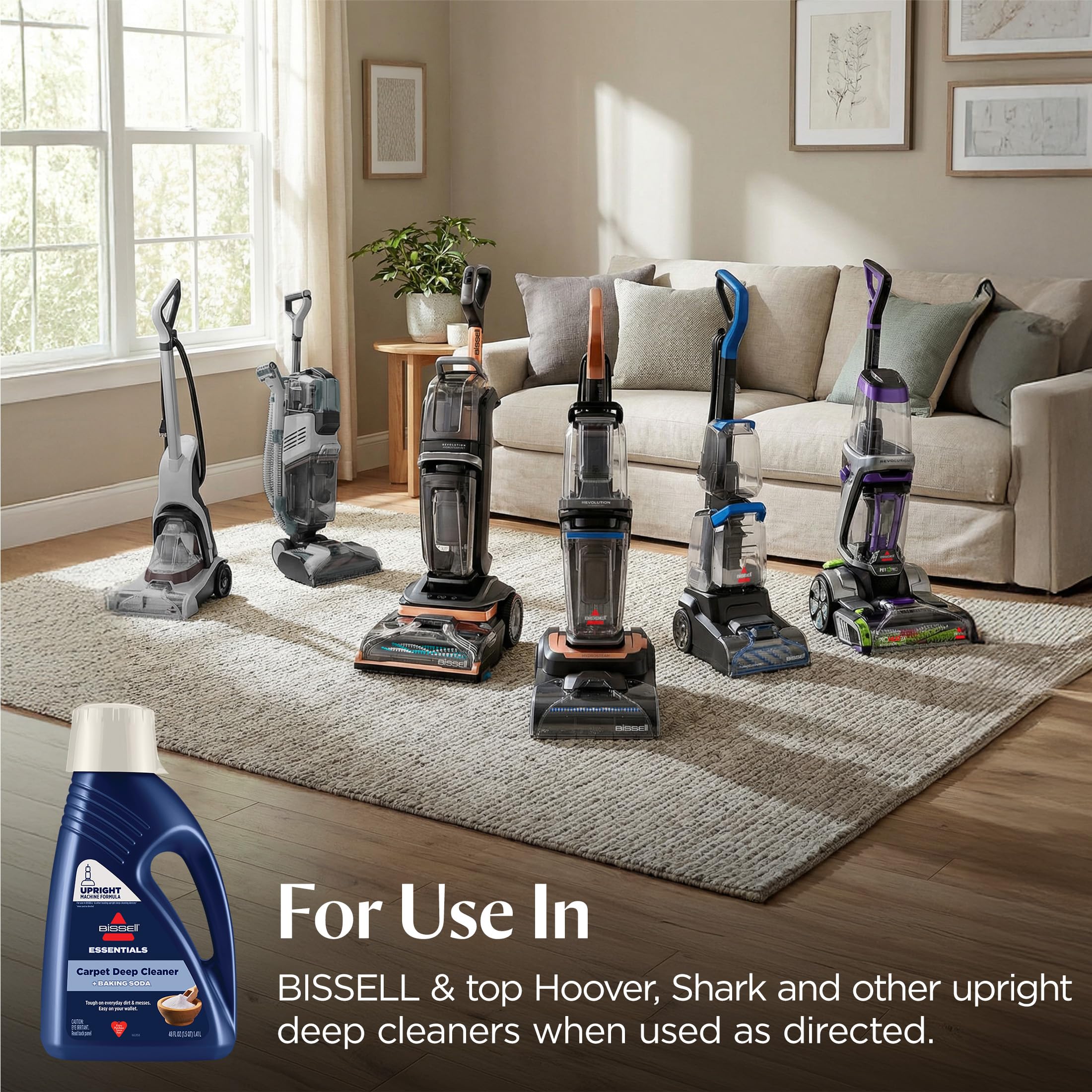 Bissell cleaned carpet next to untreated carpet showing visible lift