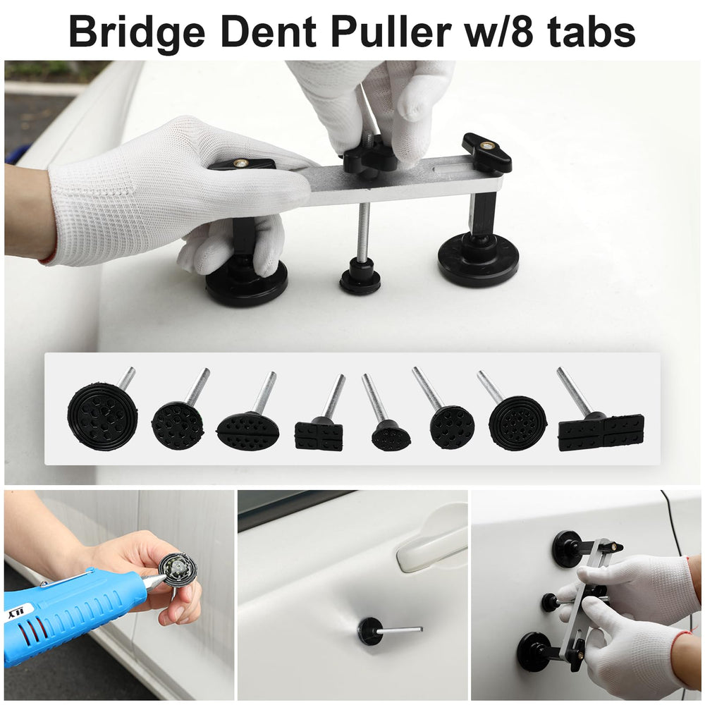Bitlyle assorted glue tabs size comparison for precise dent-matching pulls