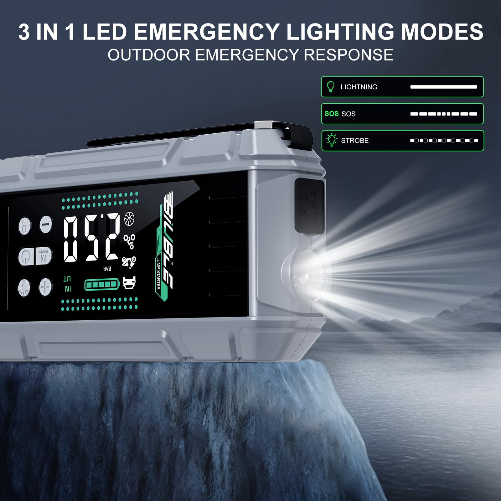 BIUBLE LCD display and multi-mode light for clear status and night use
