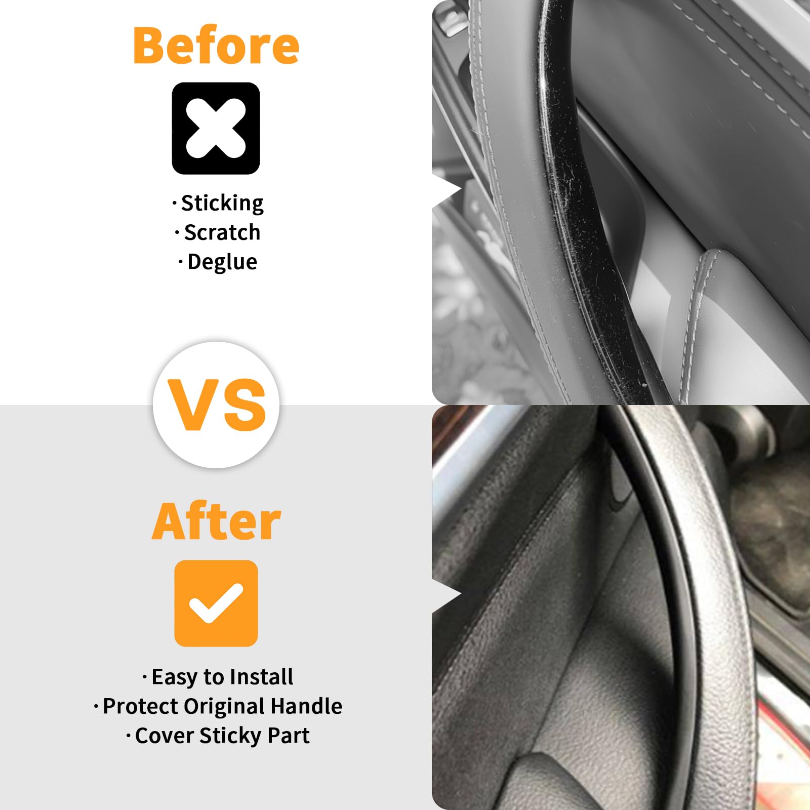 BJchiwu left rear handle cover close-up revealing durable ABS+PC texture