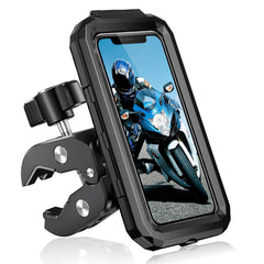 BKNOOU front view on handlebar showing secure weatherproof protection