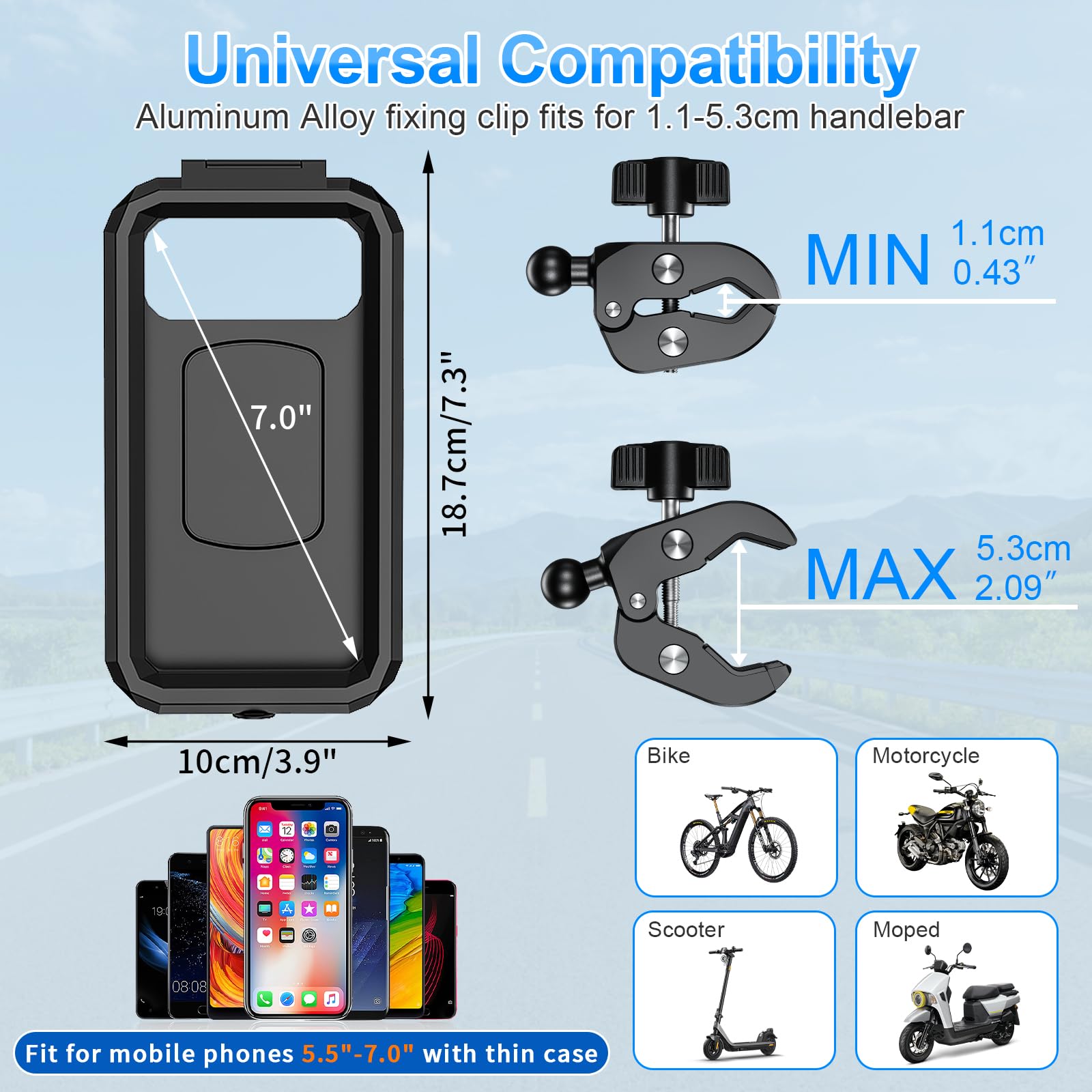 BKNOOU mounted on motorcycle handlebar illustrating stable everyday use