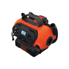 BLACK+DECKER BDINF20C front view showing compact portable inflator and controls