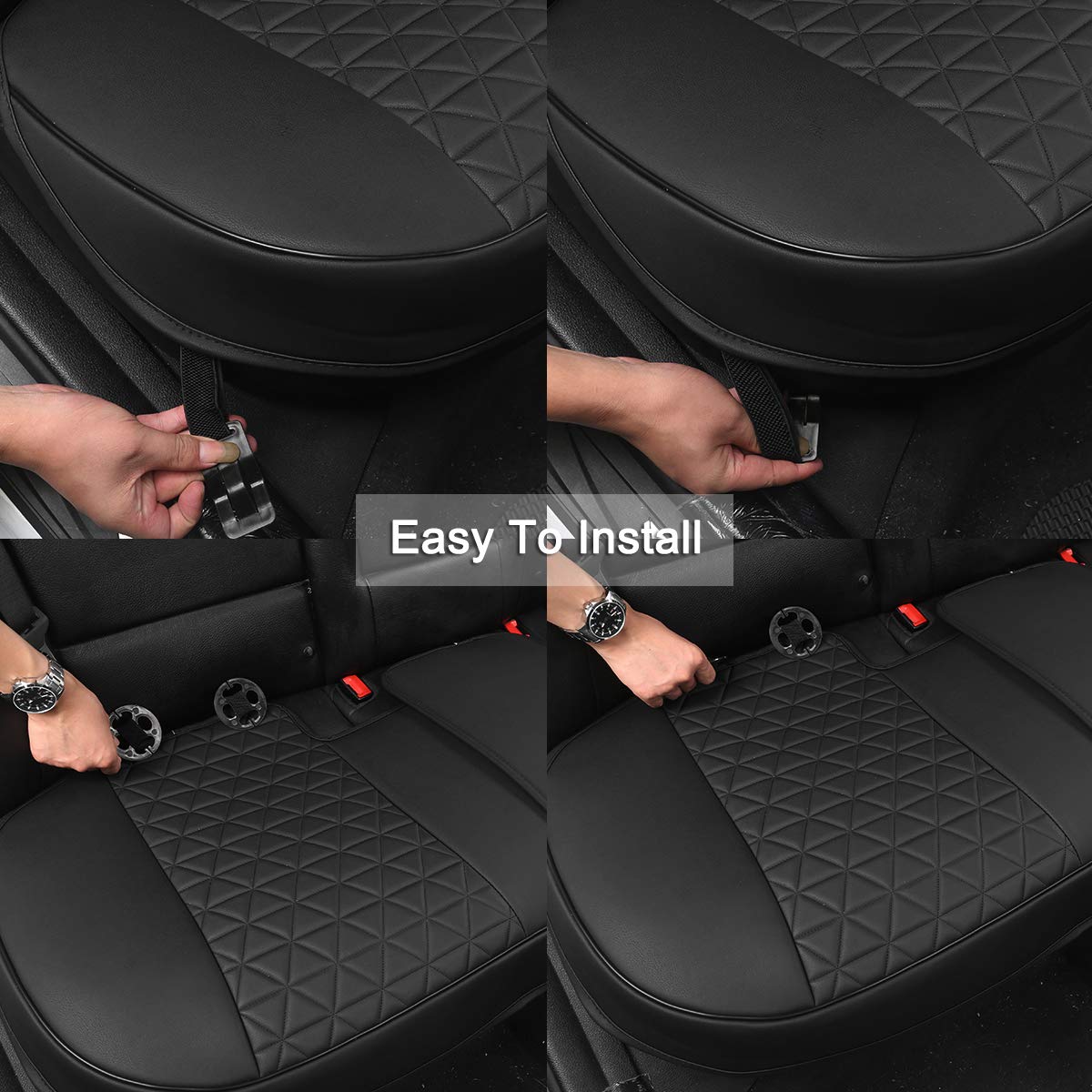 Black Panther seat belt access close-up preserving buckle access and safety