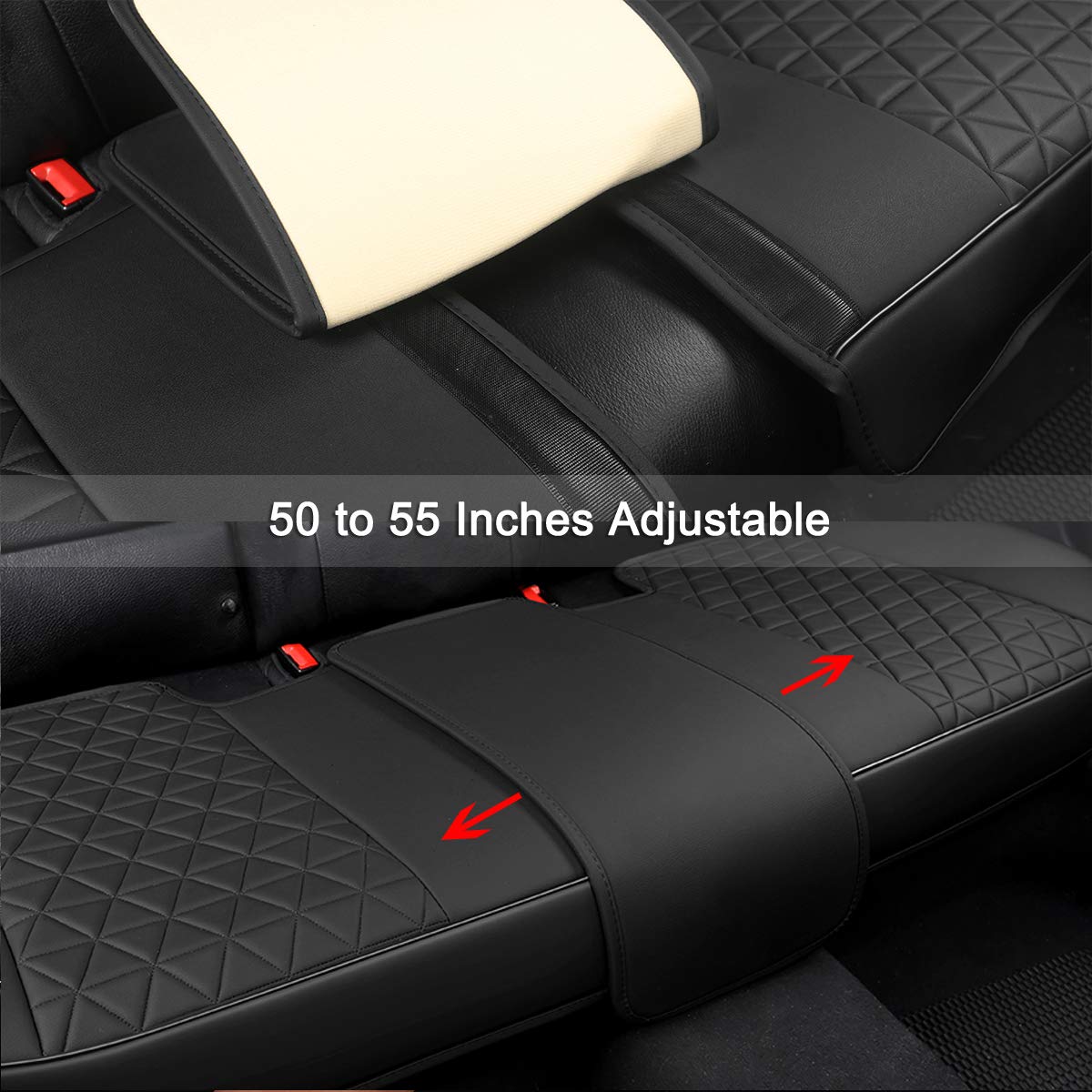 Black Panther rear seat cover installed in sedan showing neat integrated look