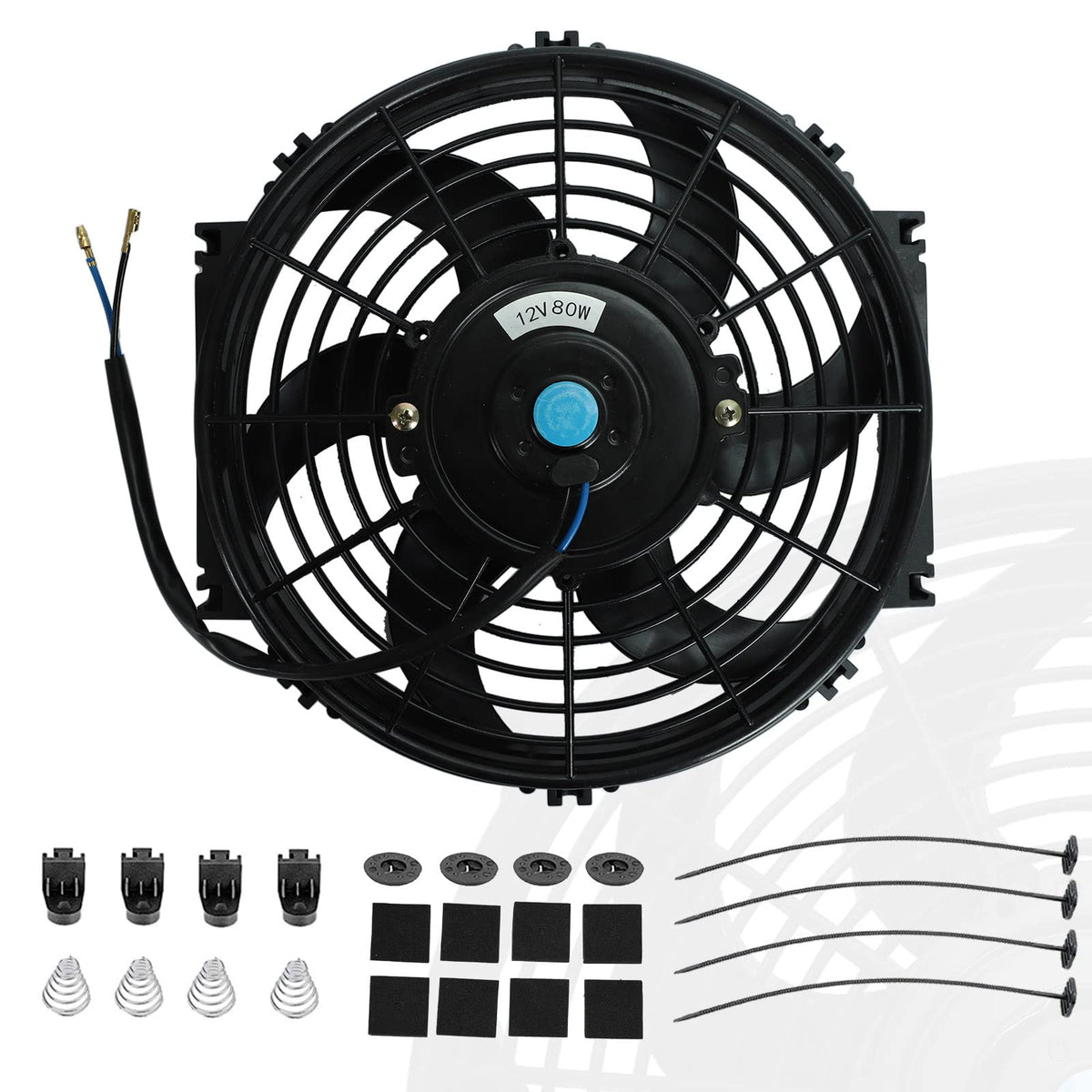 BLACKHORSE-RACING front view of 10 inch fan showing airflow benefit