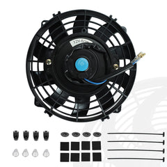BLACKHORSE-RACING front view of 7-inch slim fan showing overall shape and airflow benefit