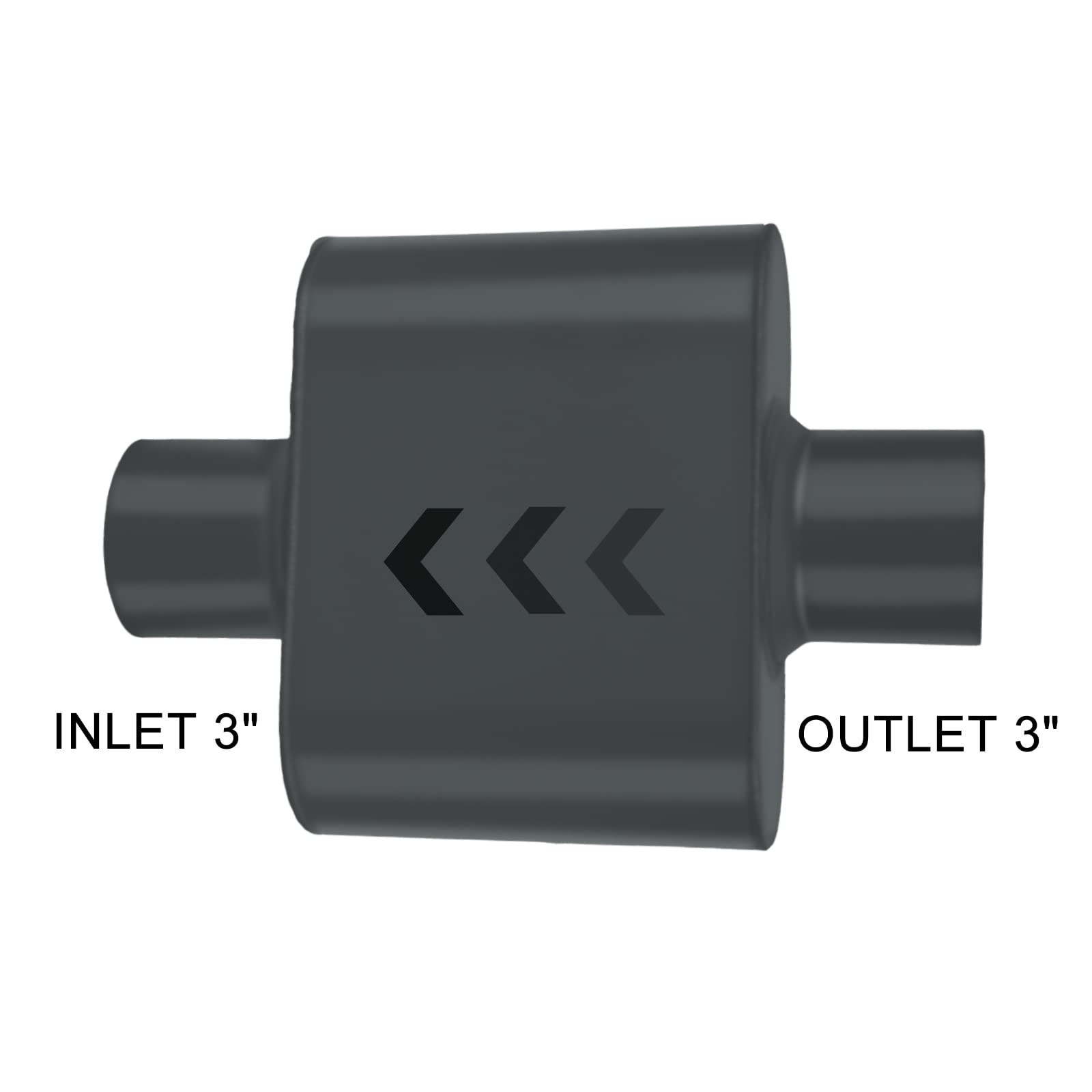 BLACKHORSE-RACING 3 inch inlet and outlet detail enabling high-flow exhaust