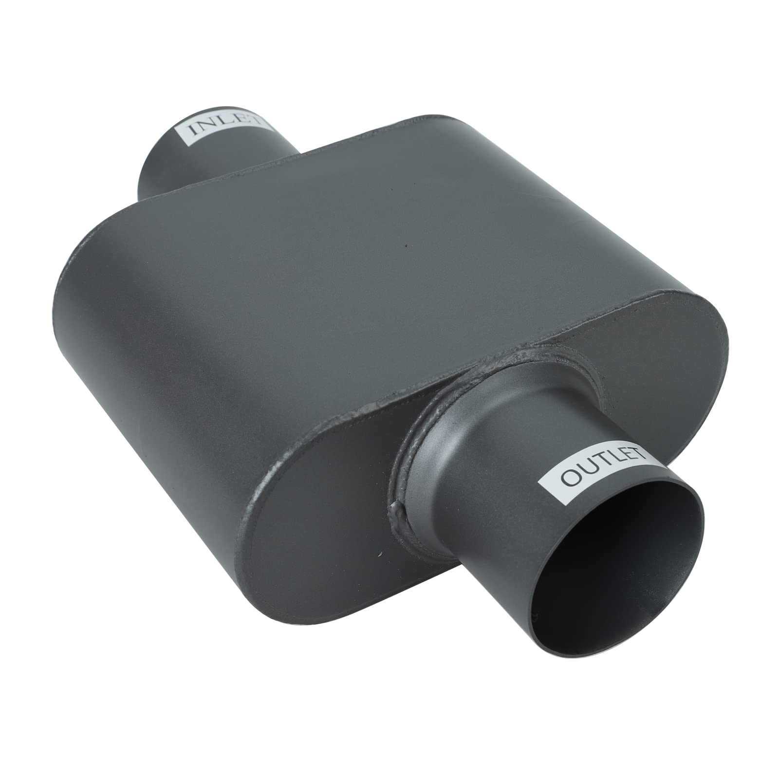 BLACKHORSE-RACING mufflers installed underbody demonstrating fit and clearance