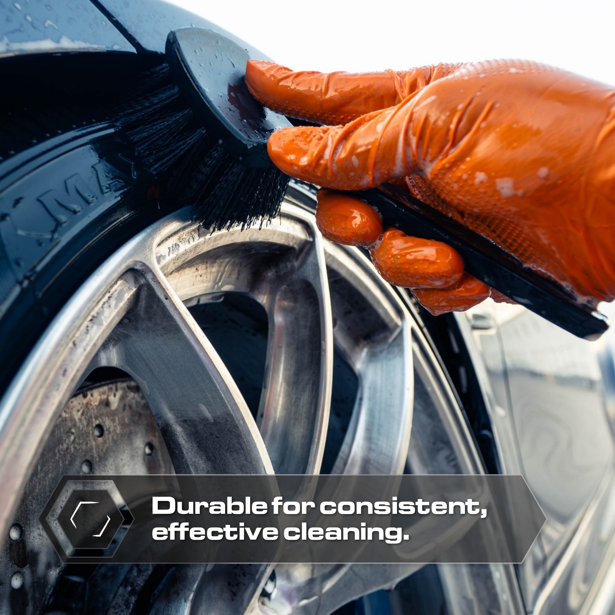 Blackline brush cleaning a rubber mat showing restored surface benefit