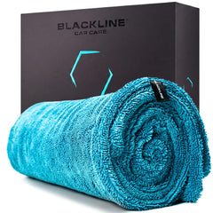 Blackline drying towel folded showing size and plushness for fast drying