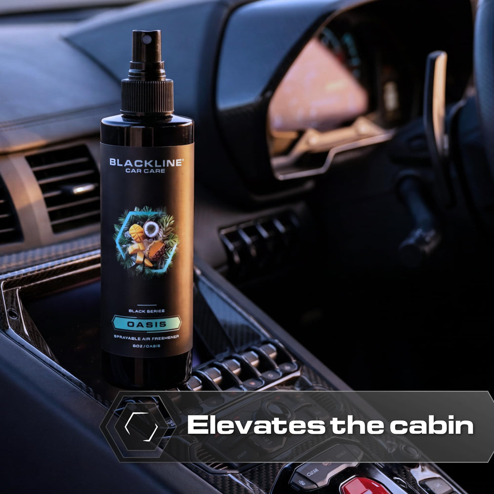 Blackline Wild Cherry fragrance mist texture illustrating fine evenly-dispersed coverage
