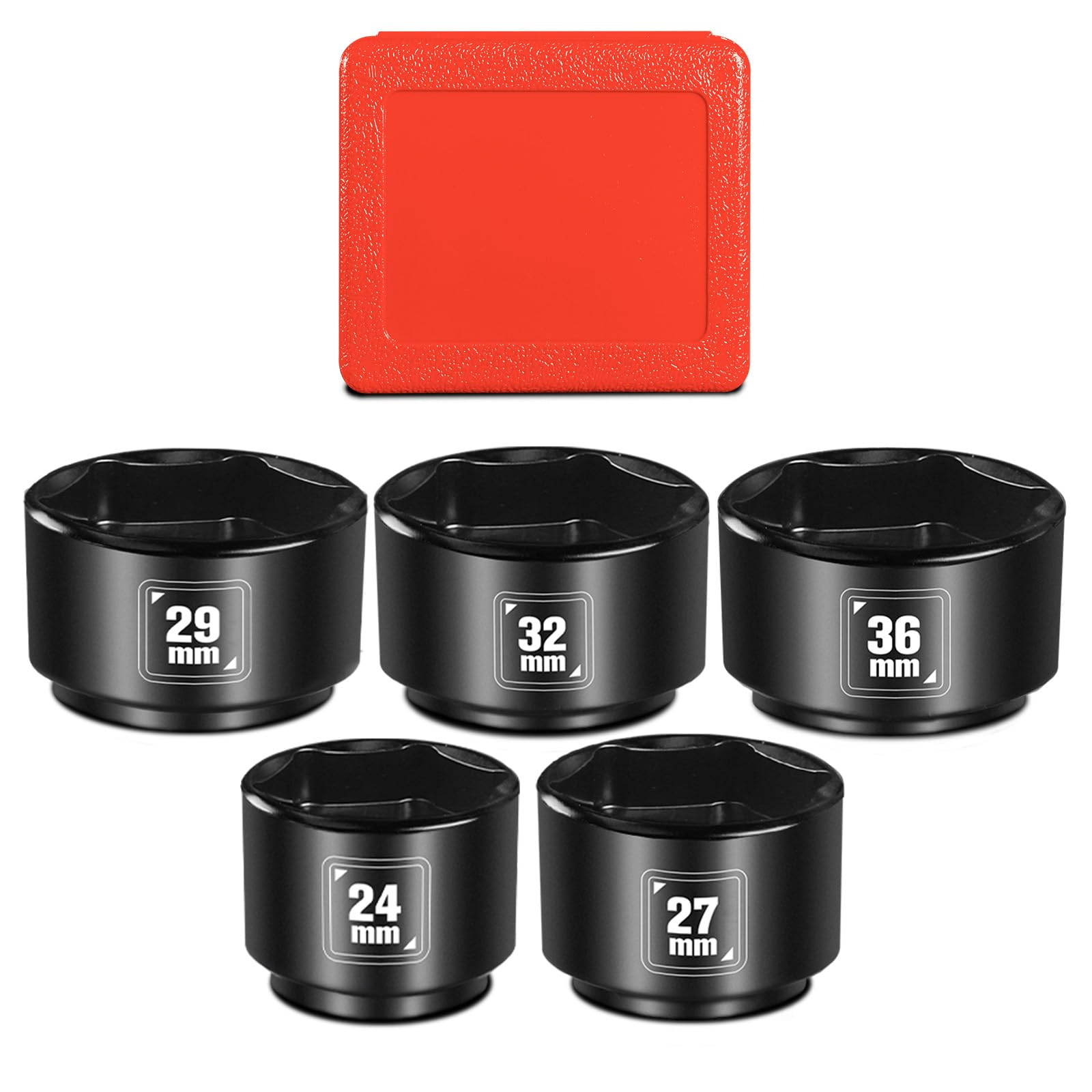 BLACKROBOT front view of socket set with case, shows compact organization and portability