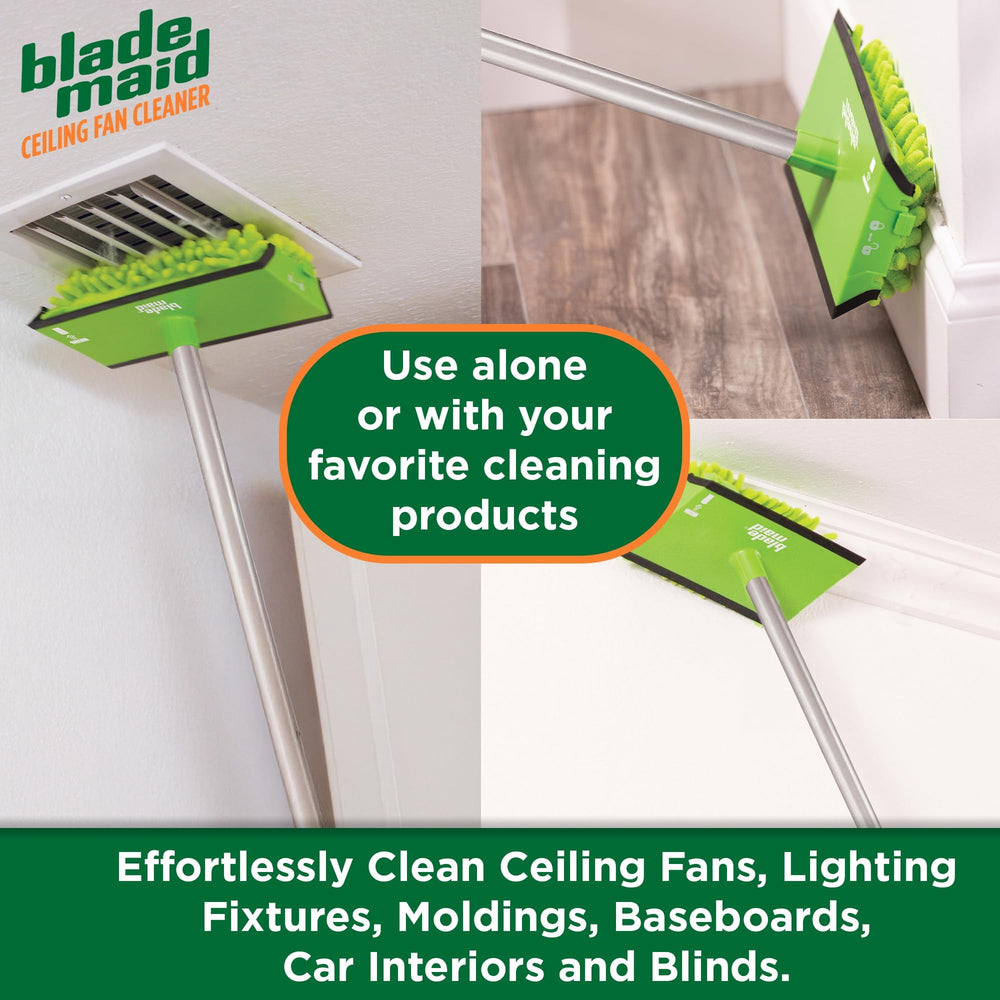 Blade Maid flexible brush tool removing dust from tight corners