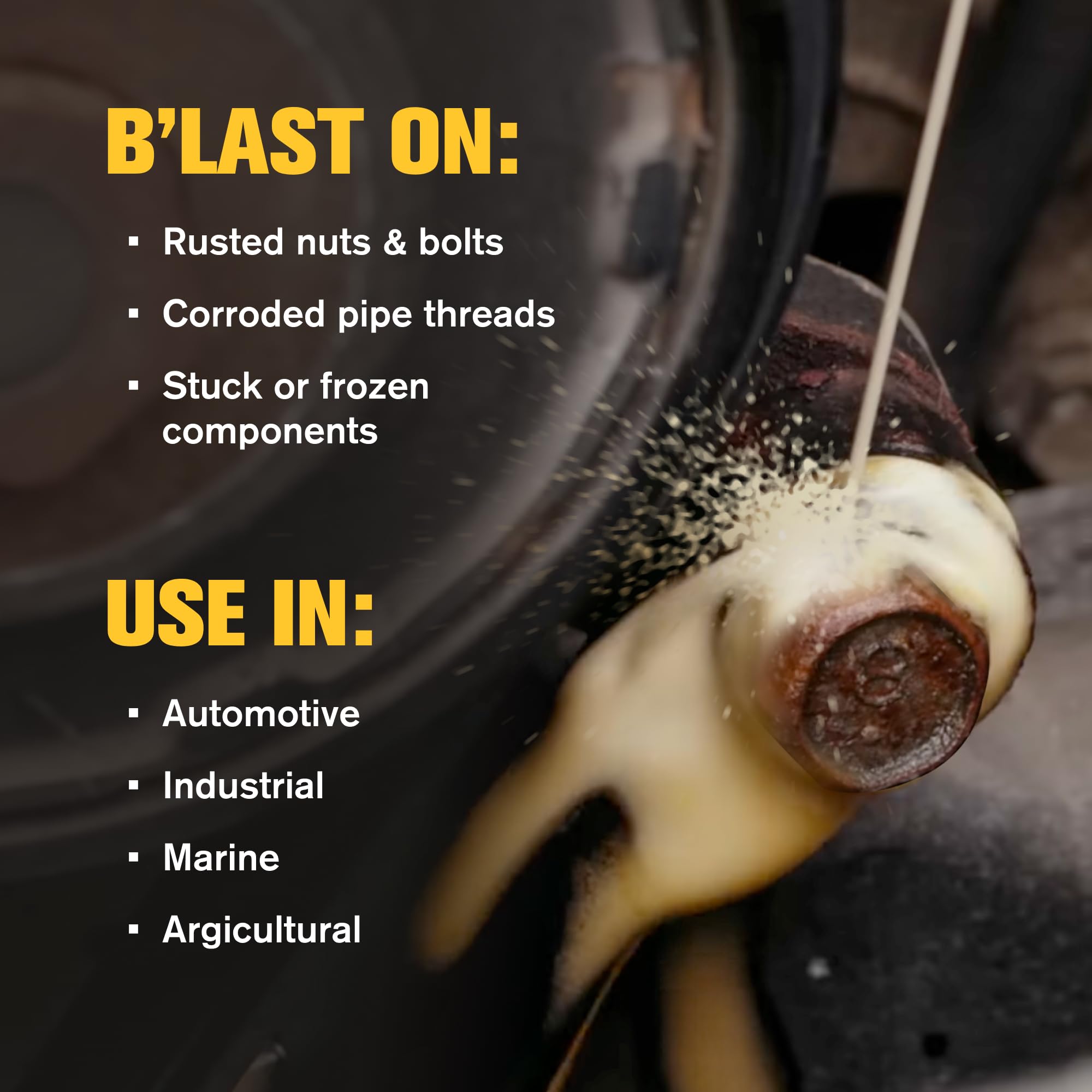 Blaster texture and nozzle detail showing adjustable spray control benefit