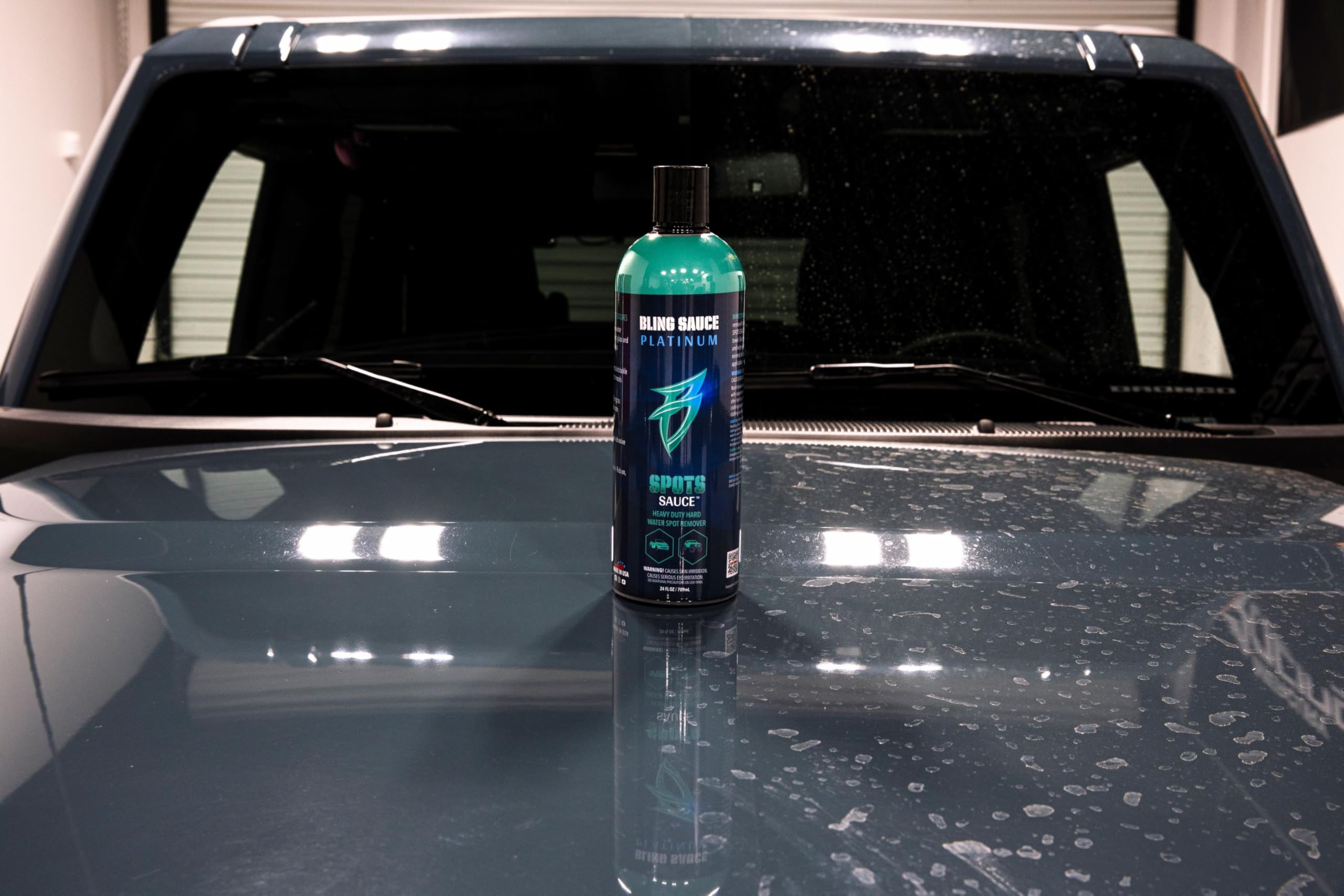 Bling Sauce bottle in a detailing setup showing professional-level results benefit