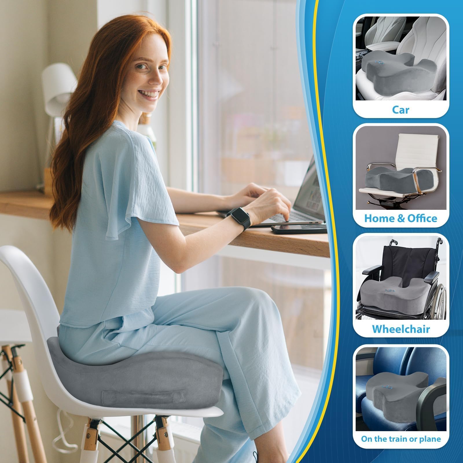 BlissTrends installed on car seat adds lumbar support for long drives