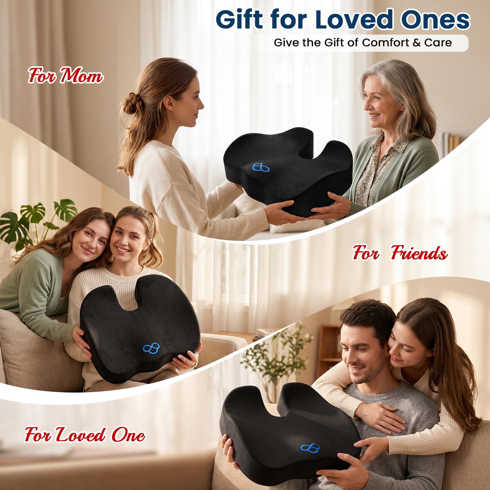 BlissTrends cushion held in hand demonstrating compact portable size