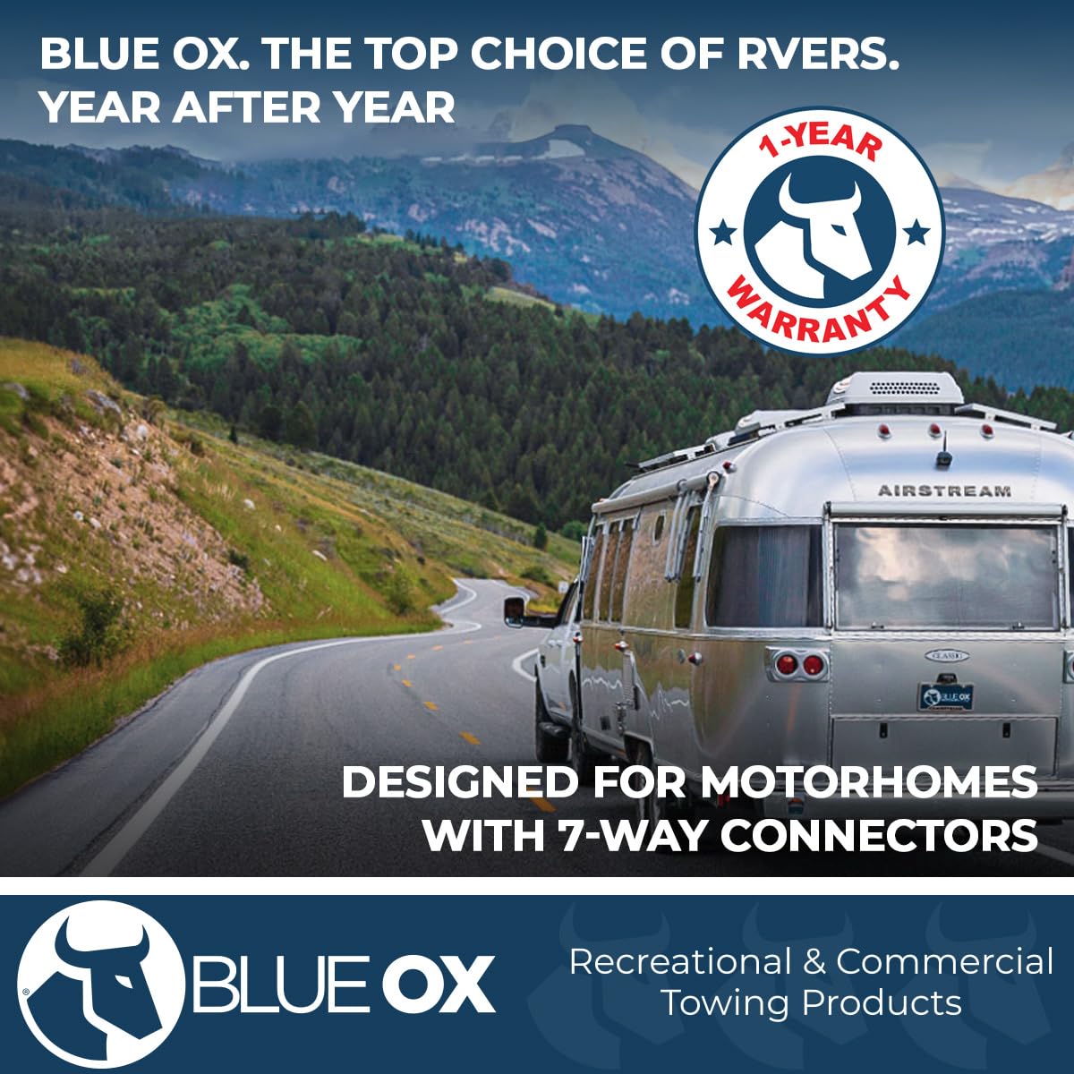 Blue Ox adapter in use on trailer demonstrating quick hookup convenience