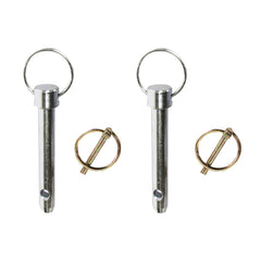 Blue Ox front packaging showing two self-retaining pins, easy replacement
