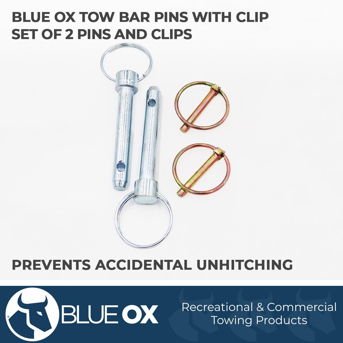 Blue Ox close-up of spring detail on pin, reliable retention benefit