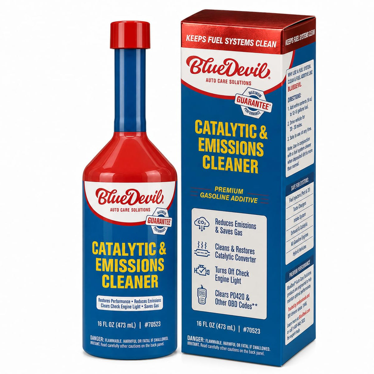BlueDevil front bottle view showing product and benefits