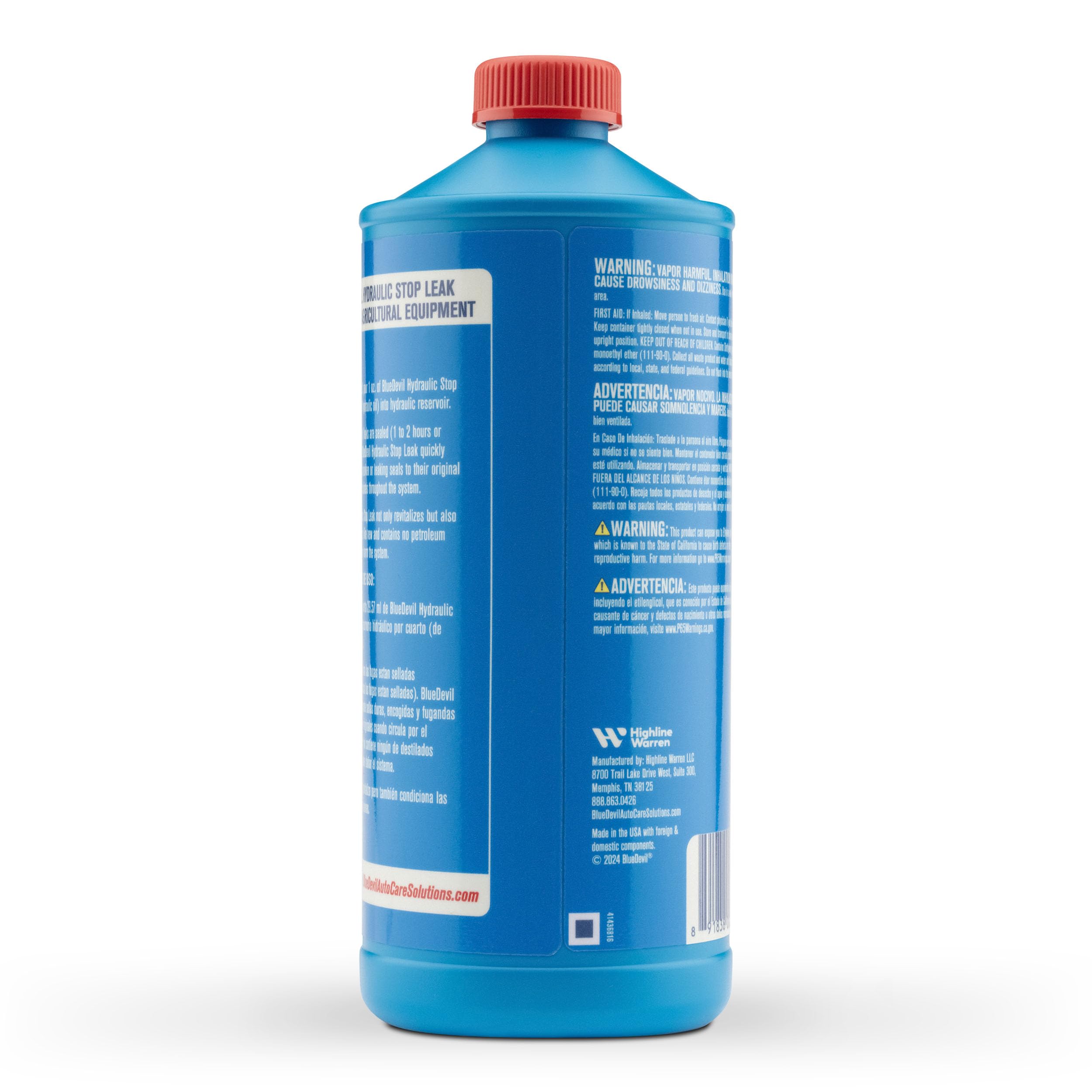BlueDevil close-up of label highlighting directions and compatibility for confident use