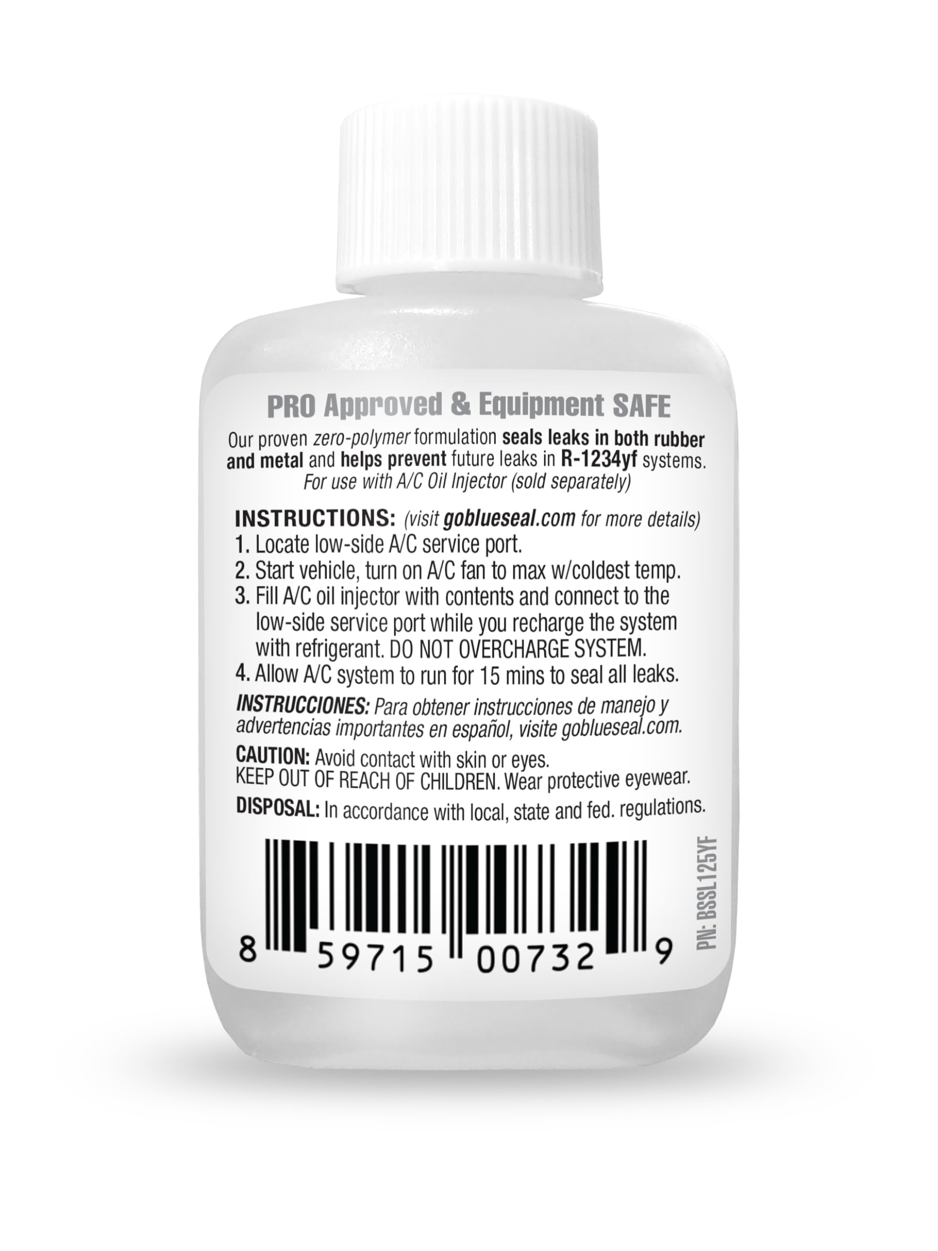 blueseal size comparison bottle next to common tools showing 1.25oz single-vehicle dosing benefit