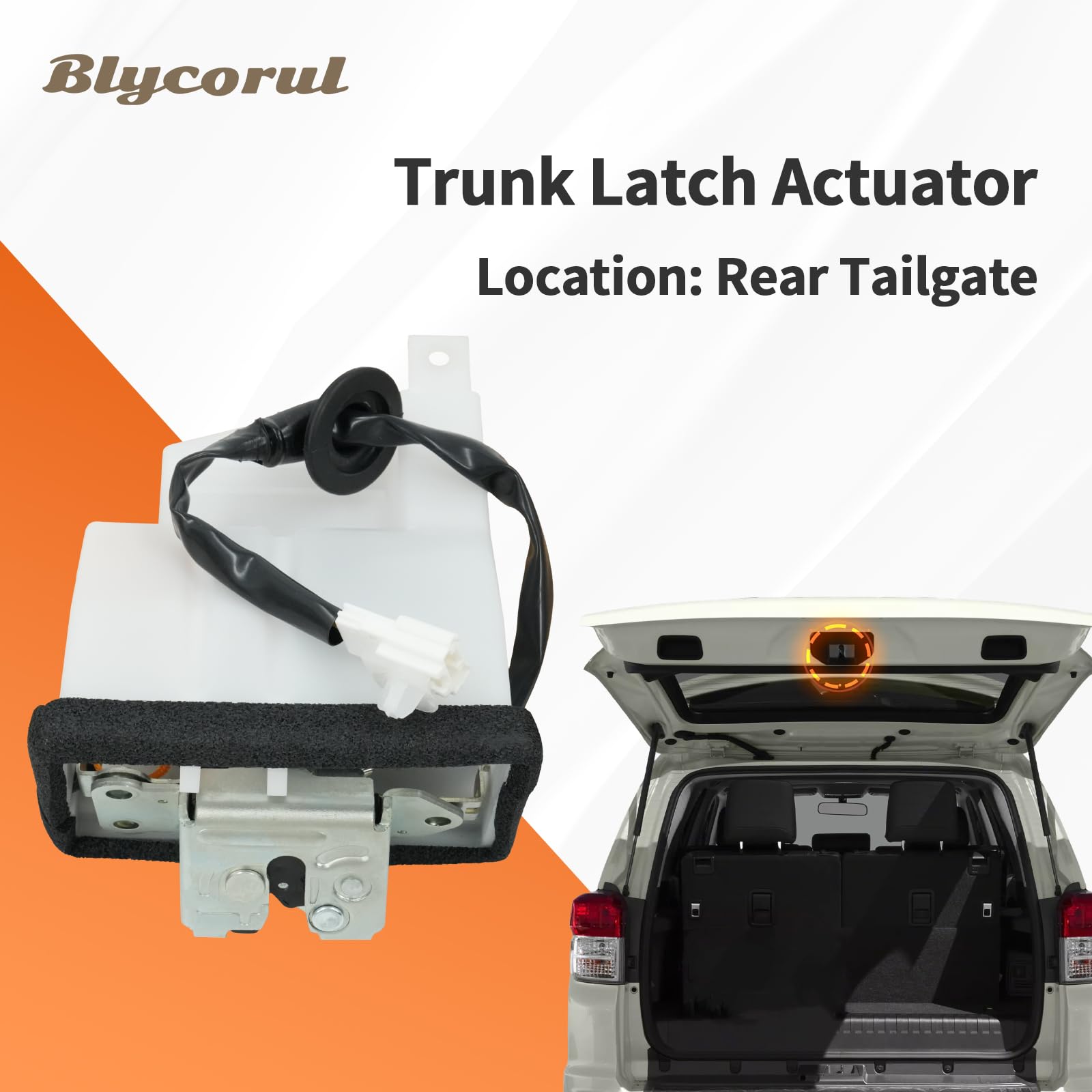 Blycorul actuator installed in a 4Runner tailgate demonstrating correct fitment