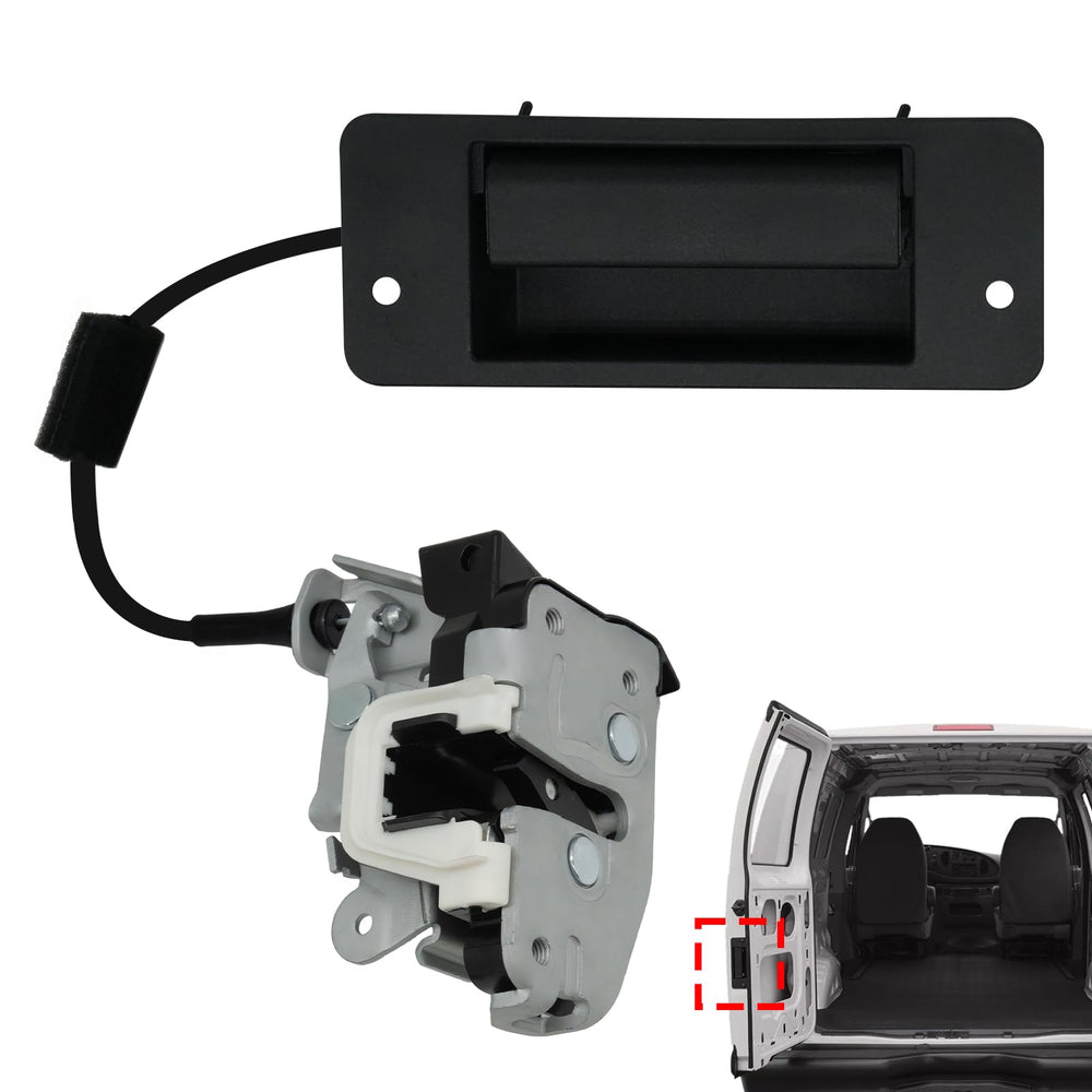 Blycorul rear left door latch front view showing fit and alignment benefits