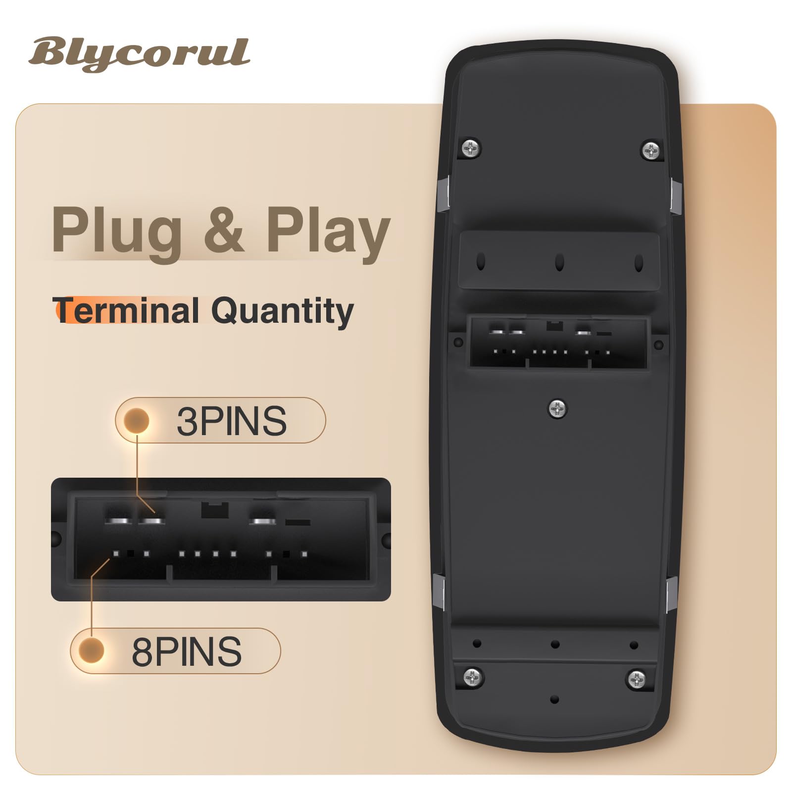 Blycorul switch installed in door panel demonstrating seamless factory fit