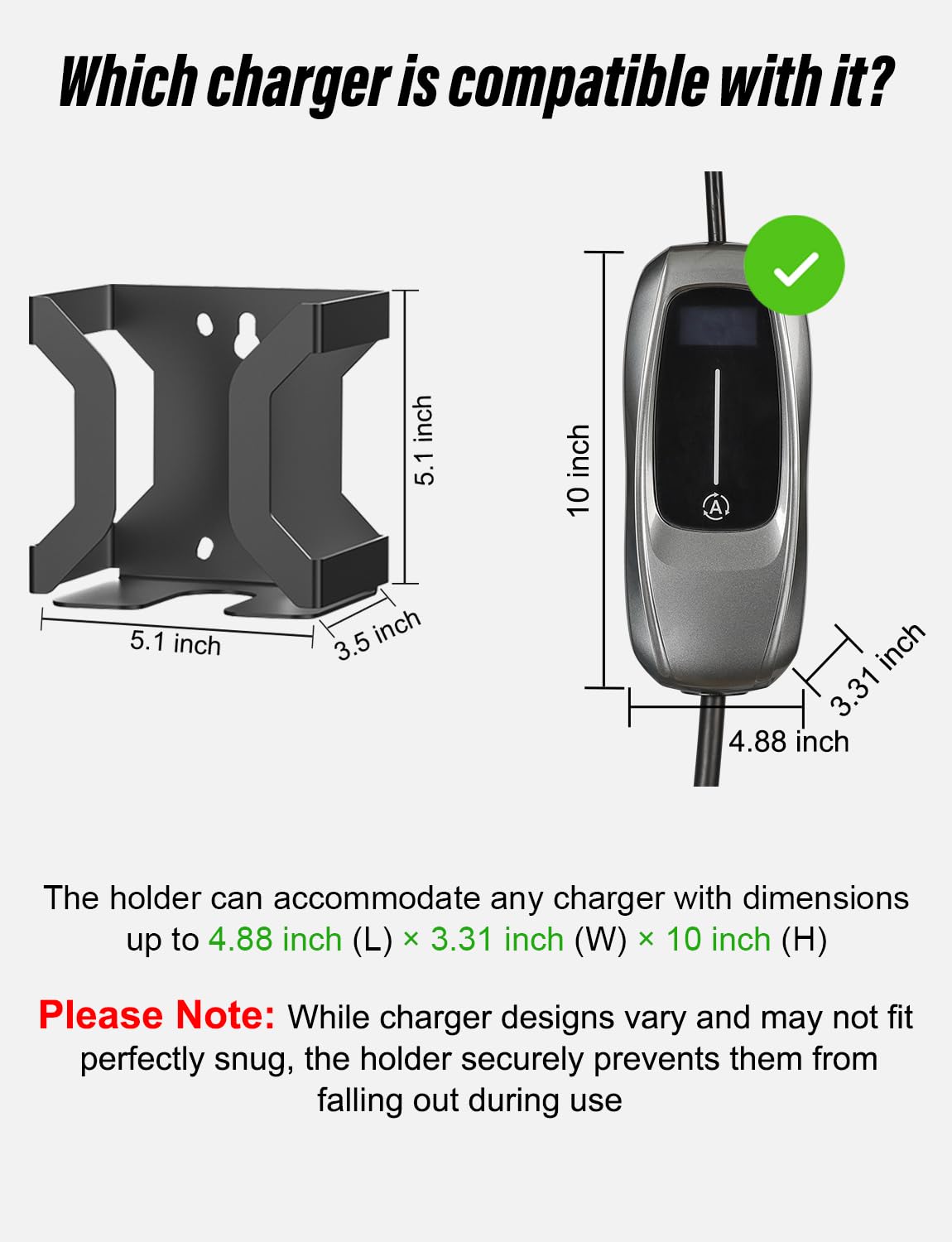 BMZX next to J1772 connector for clear size and fit confirmation