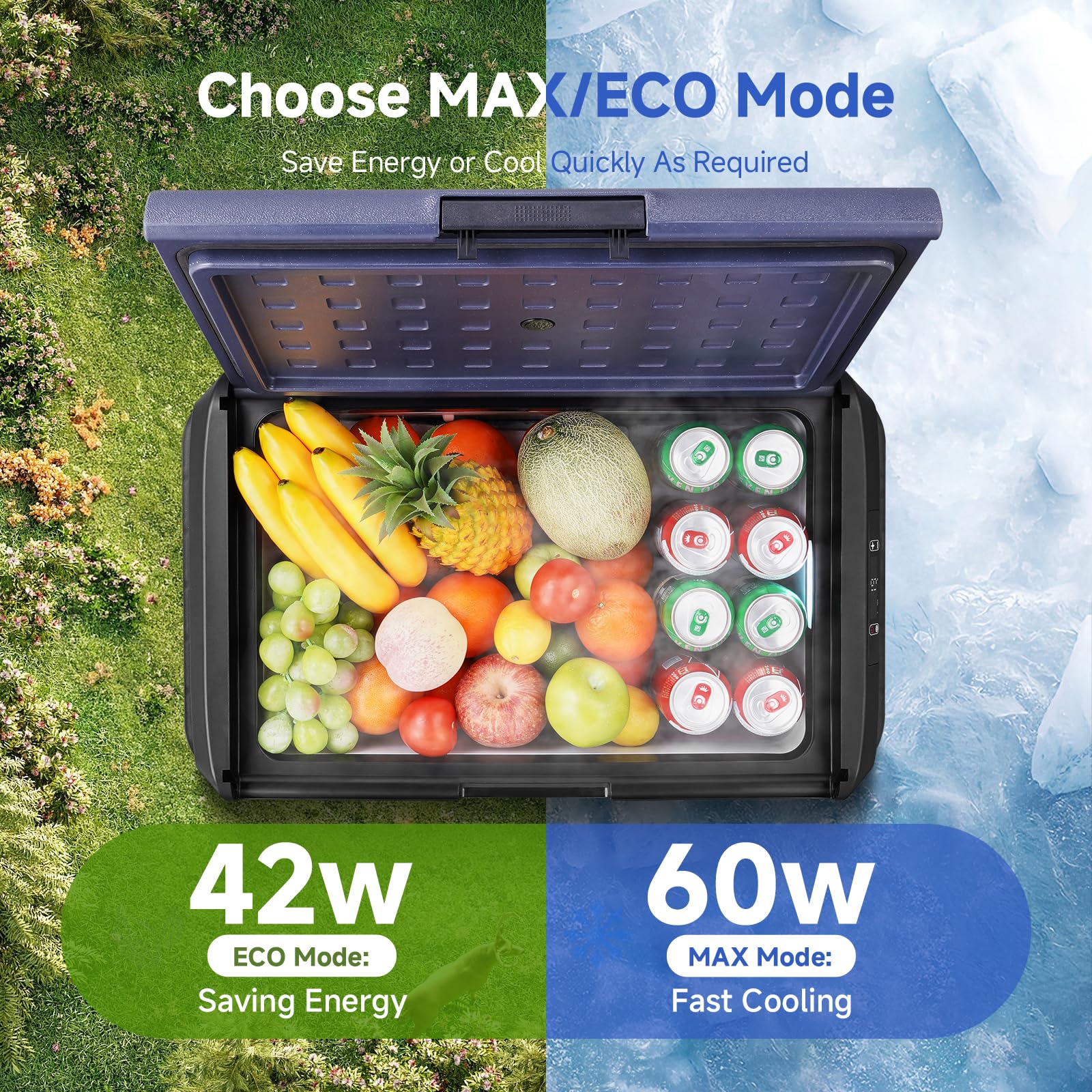 BODEGA in a campsite setting conveying rugged outdoor cooling reliability