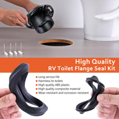 boeemi 3-inch flange installed under toilet demonstrating secure fit and stability benefit