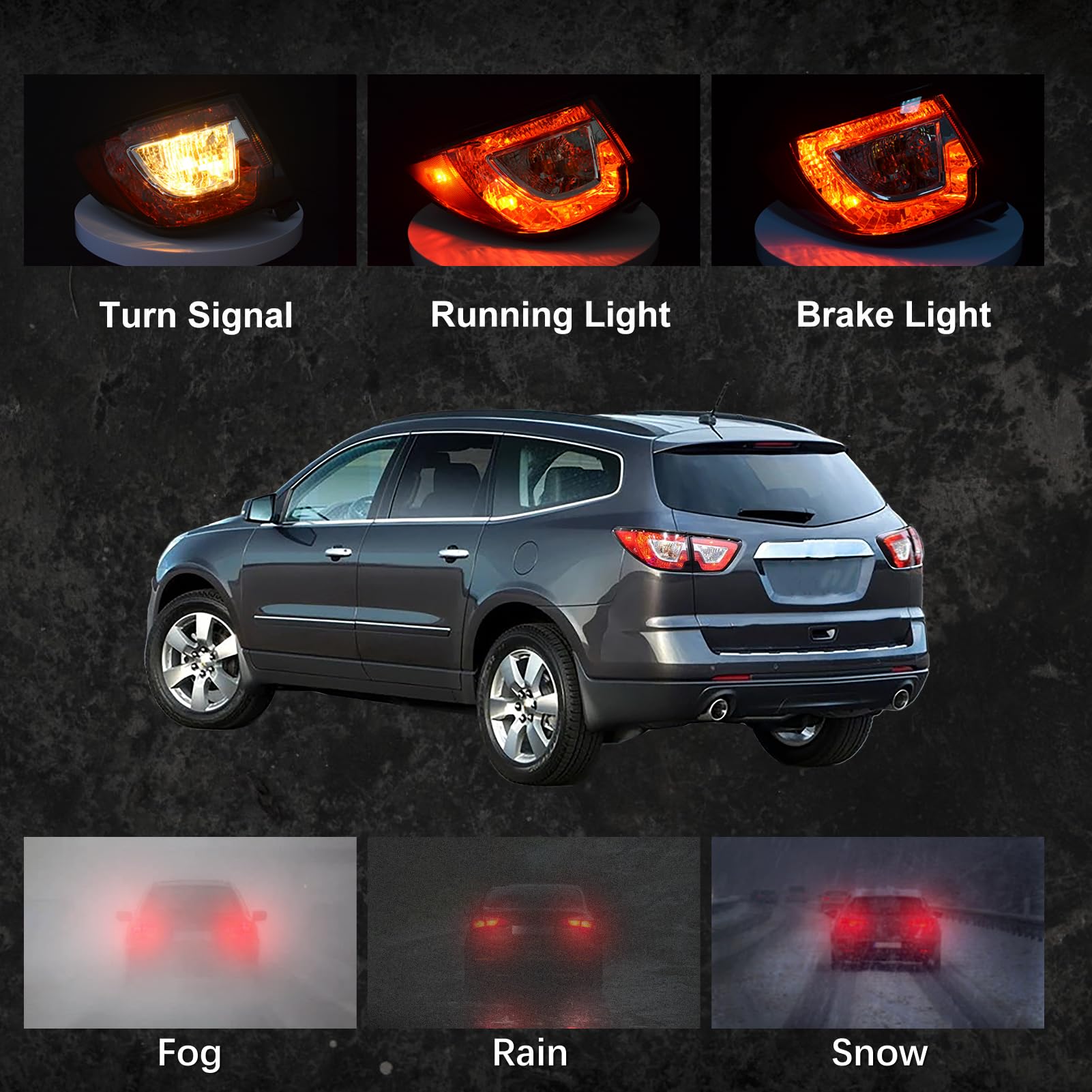 BOGYL tail light mounted on a Chevrolet Traverse demonstrating correct fit and appearance