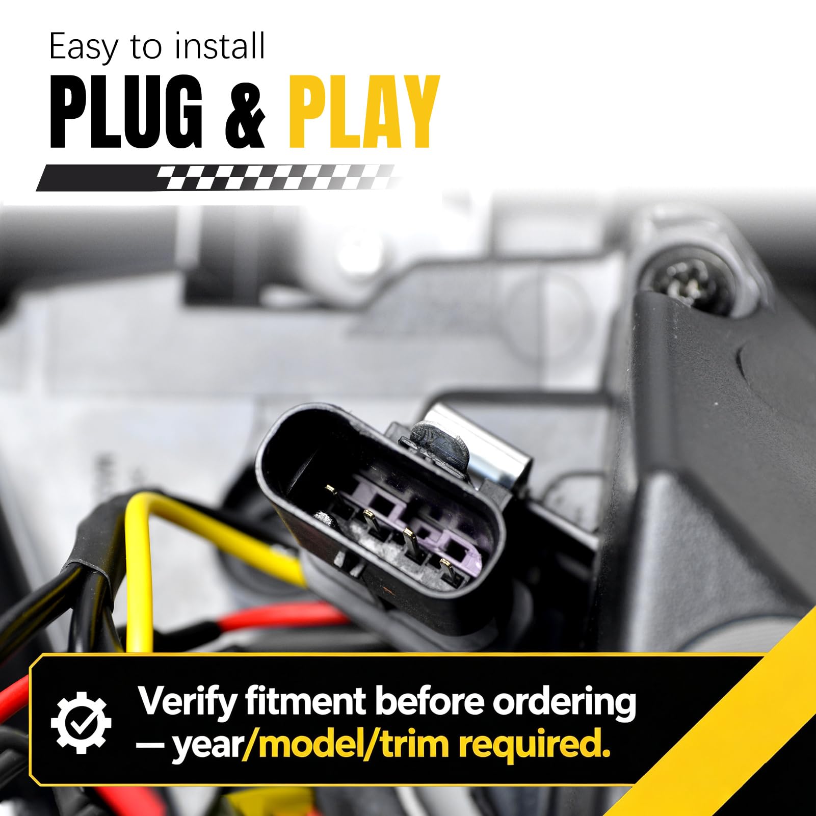 BOGYL tail light wiring and plugs displayed for quick plug-and-play installation benefit