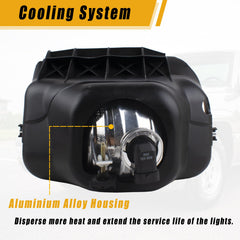 Boine fog light backside with factory connector for easy plug-and-play installation