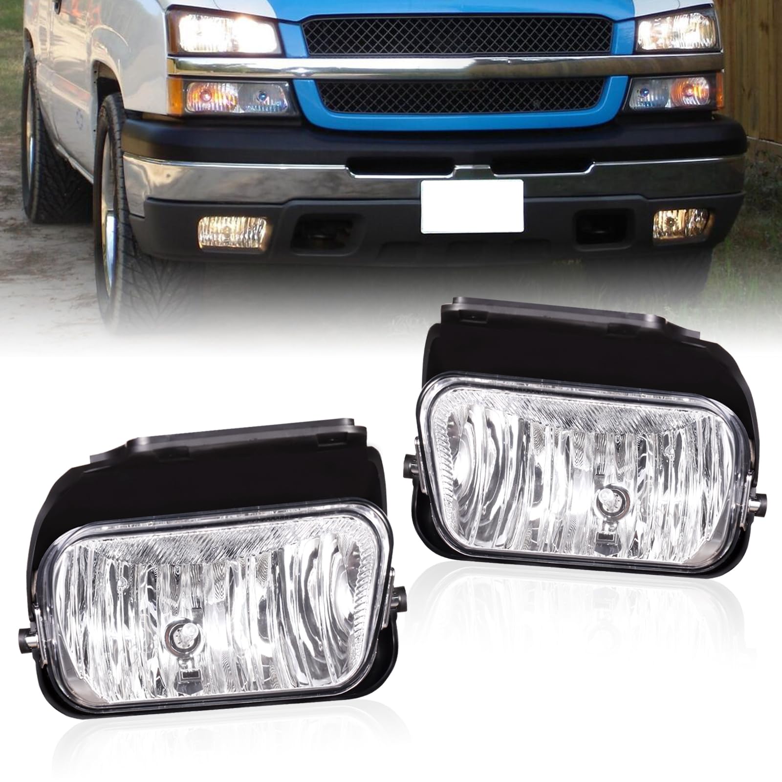 Boine fog light front view showing clean lens and OEM fit for improved visibility