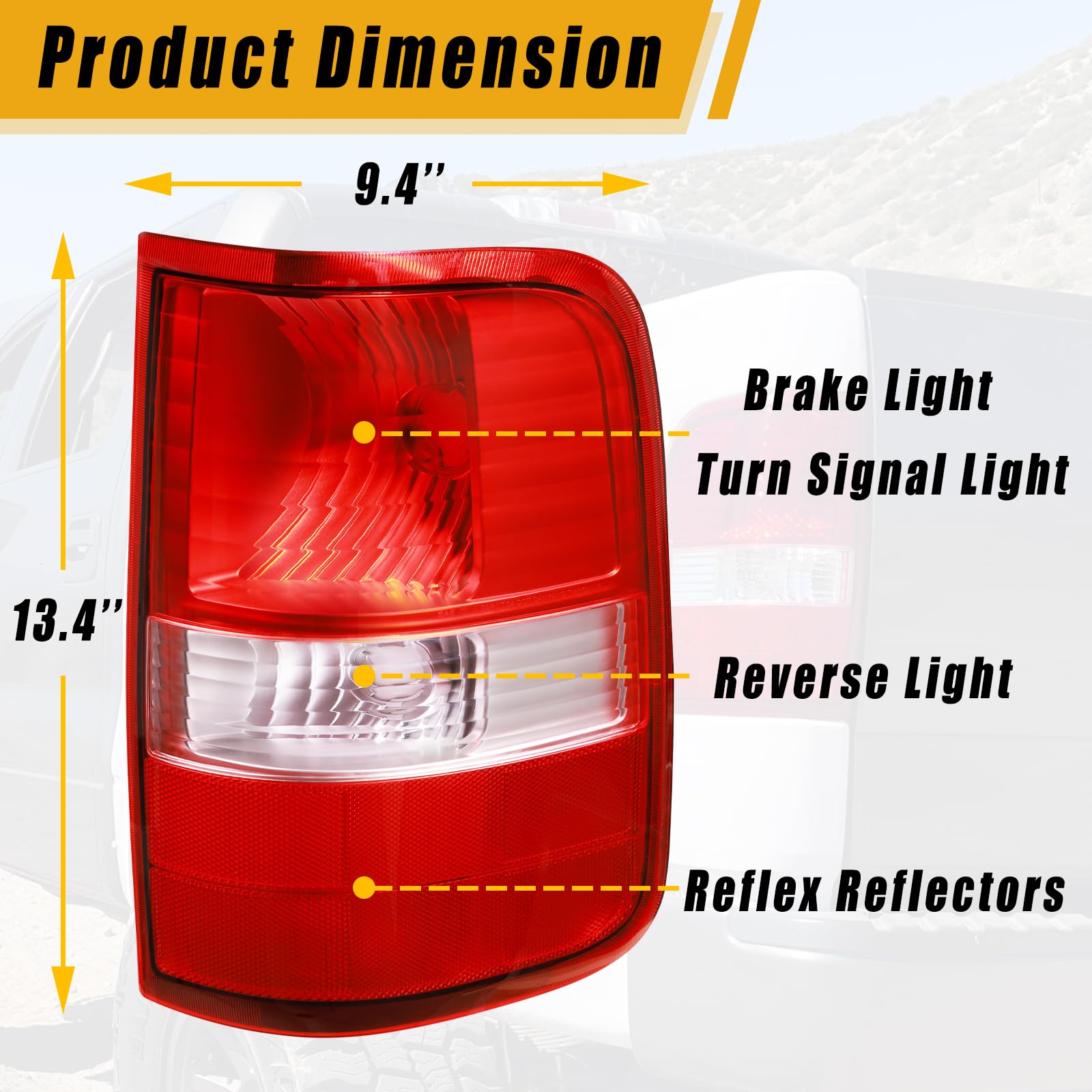 Boine tail light close-up of lens texture demonstrating durable ABS construction