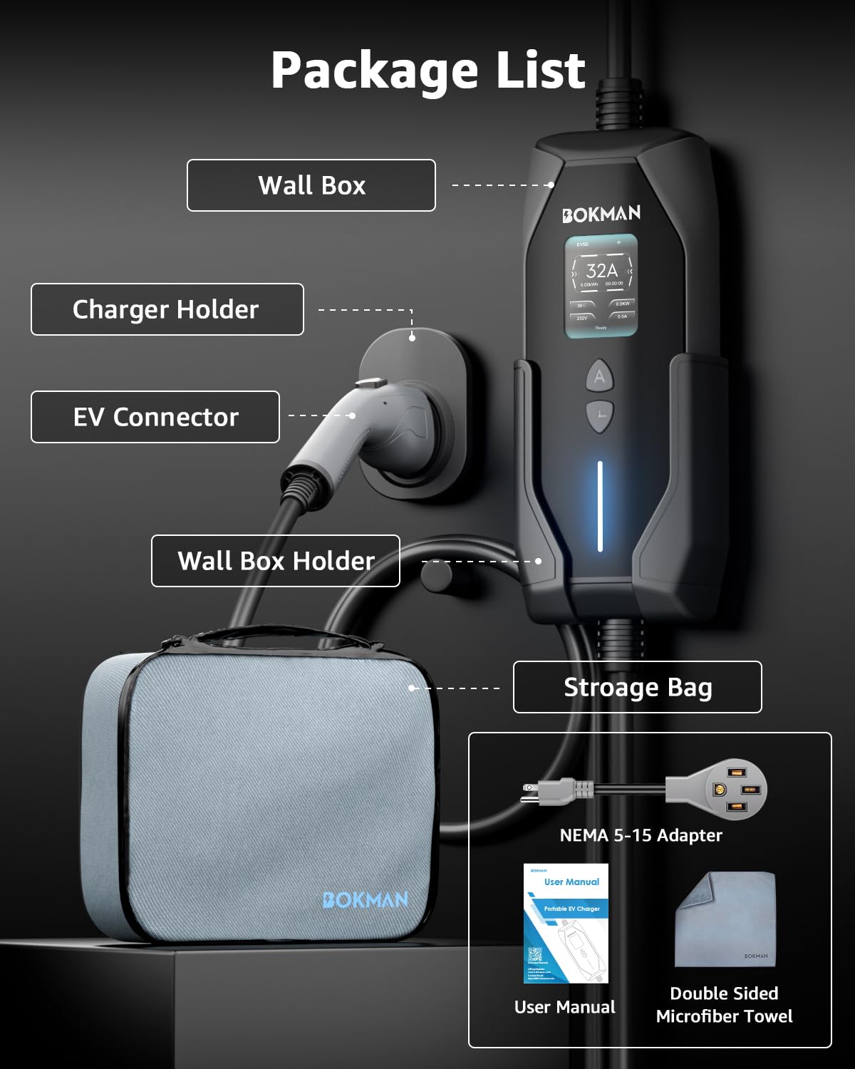bokman in-use at home driveway charging an EV to show practical daily charging benefit
