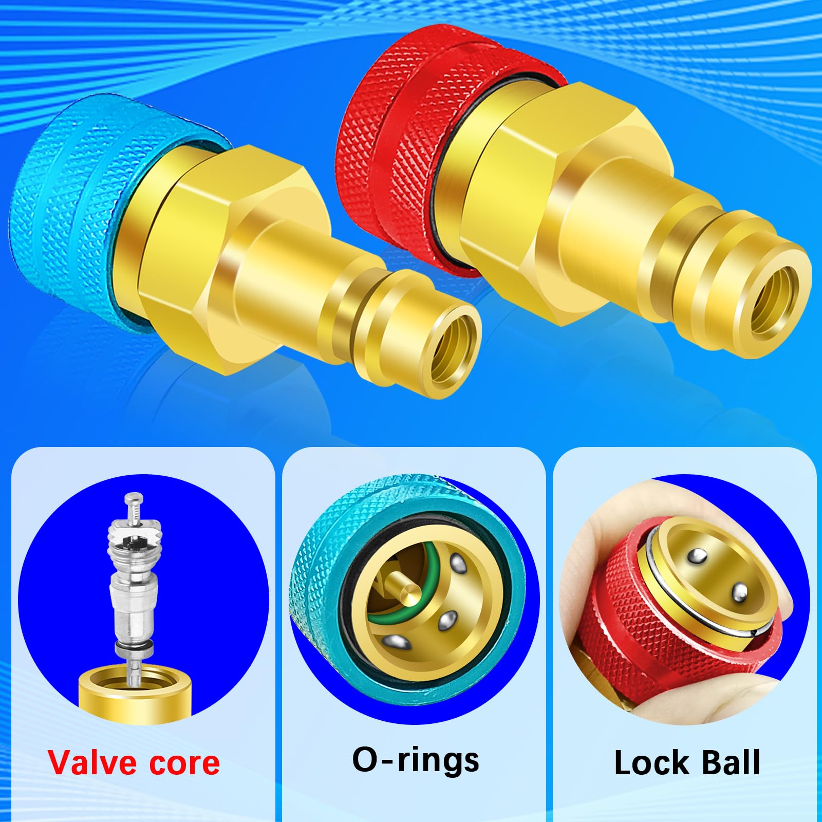 Boltigen close-up of internal valve core and lock balls, reliable sealing